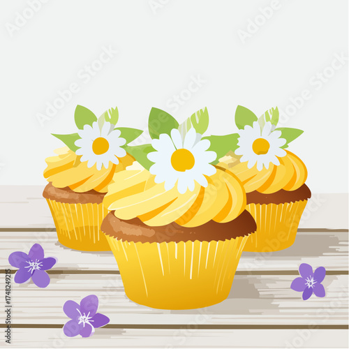 Frühlings-Cupcakes mit essbaren Blüten