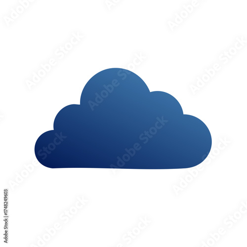Single Blue Gradient Cloud Shape Icon