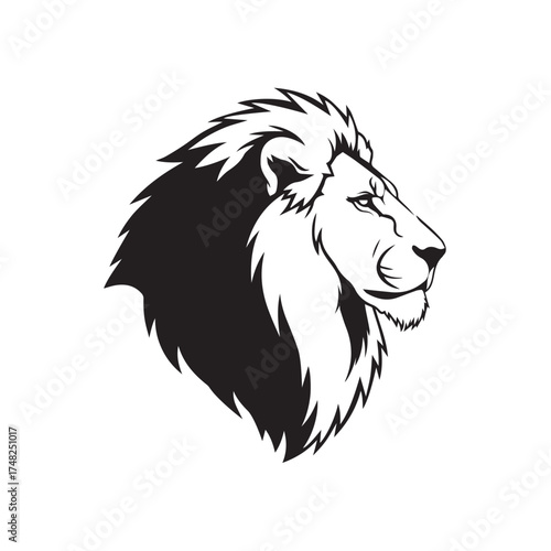 Lion silhouette  Vector illustration on white background