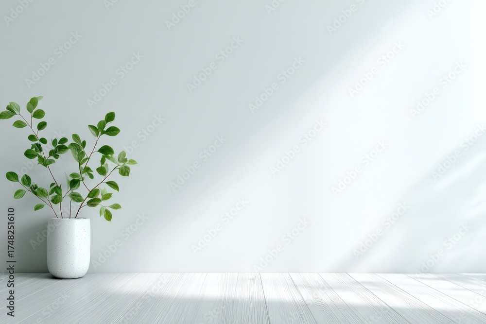 Obraz premium Clean Background for Online Meetings with Greenery 