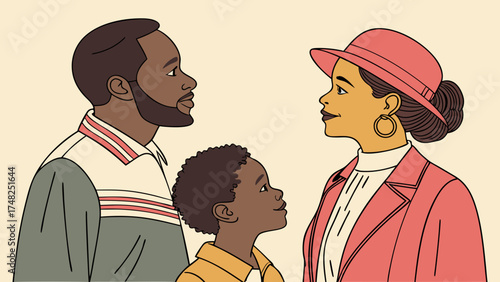 Family portrait illustration.