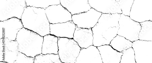Vector style earth cracks texture marble surfaces design.