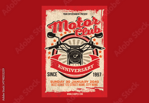 Motor Club Anniversary Event Poster Flyer