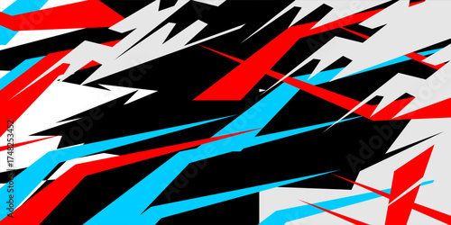 Car decal design vector. Graphic abstract stripe racing background kit designs for wrap vehicle, race car, rally, adventure and livery
