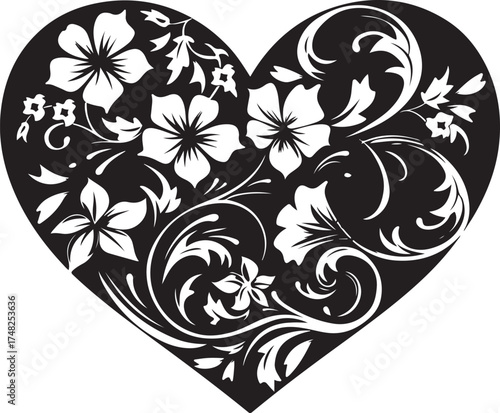 Delicate Flower Heart Laser Cutt