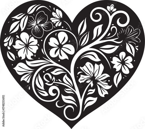 Delicate Flower Heart Laser Cutt