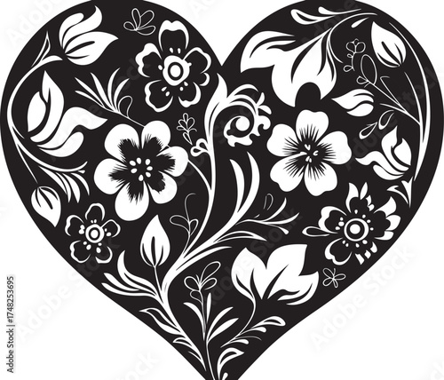 Delicate Flower Heart Laser Cutt