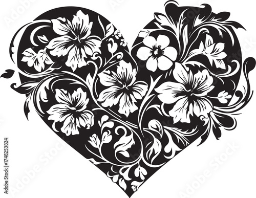 Delicate Flower Heart Laser Cutt