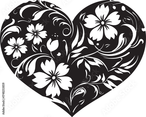 Delicate Flower Heart Laser Cutt