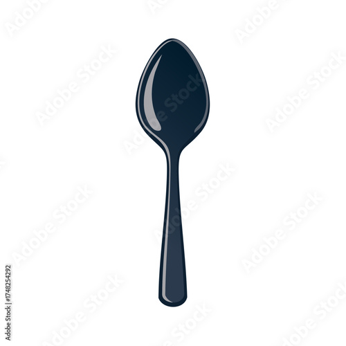 Elegant dark blue spoon kitchen utensil vector illustration design element