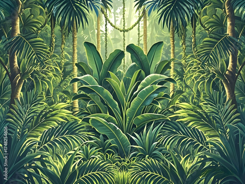 beautiful jungle with spectacular details