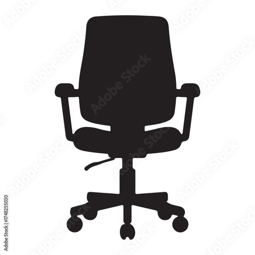 Ergonomic office chair silhouette providing comfort and support for extended work sessions ideal for modern office or home workspaces