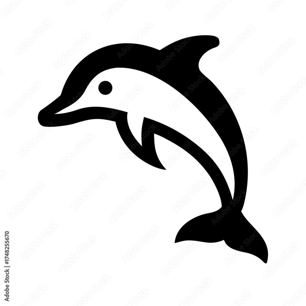 Naklejka premium Dolphin side view, isolated background. Generative Ai