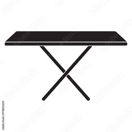 Folding Table Black and White Illustration Simple Portable Design Ideal for Events and Markets Versatile and Practical