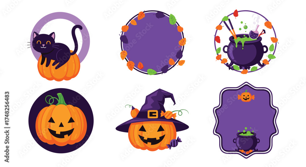 Naklejka premium A collection of pixel art halloween themed icons and elements.