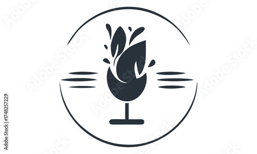 drink with garnish leaf