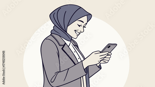 Portrait of a Smiling Professional Using a Mobile Phone.