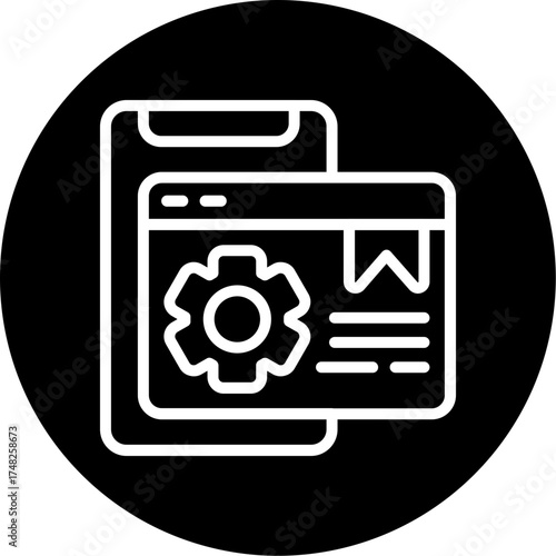 Mobile SEO Vector Icon Design