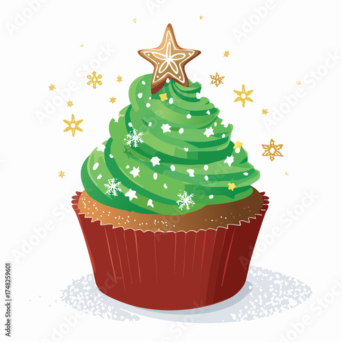 Weihnachts-Cupcakes mit Tannenzapfen und Zimt