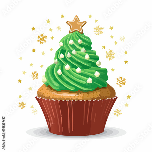 Weihnachts-Cupcakes mit Tannenzapfen und Zimt