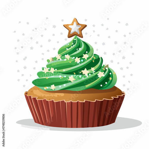 Weihnachts-Cupcakes mit Tannenzapfen und Zimt