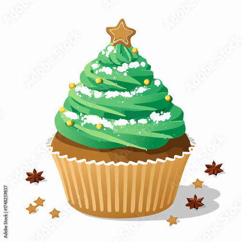 Weihnachts-Cupcakes mit Tannenzapfen und Zimt