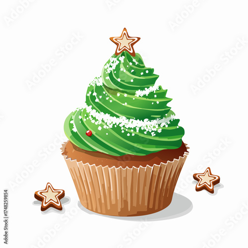 Weihnachts-Cupcakes mit Tannenzapfen und Zimt