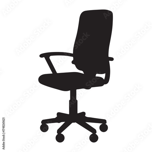 Modern office chair silhouette ergonomic design for workplace or home office furniture with adjustable features and comfortable seating posture support