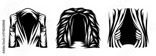 Mysterious hidden passages revealed through dramatic drape and archway imagery