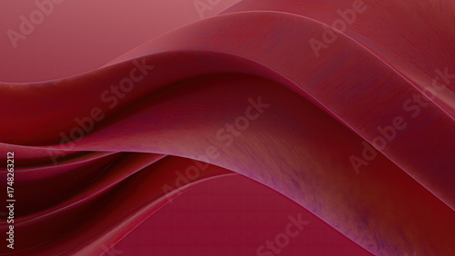 Abstract flowing red waves