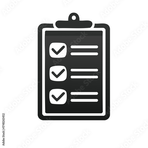 Clipboard checklist form with checkmarks symbol for task management