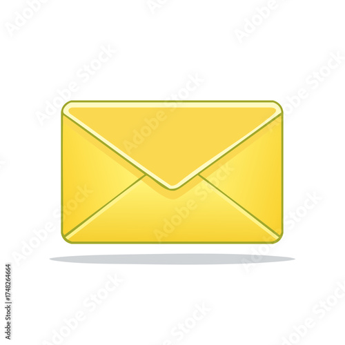 Bright Yellow Envelope for Letters and Correspondence Modern Flat Design