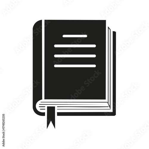 Open Book with Bookmark Minimalist Icon for Study Learning and Knowledge