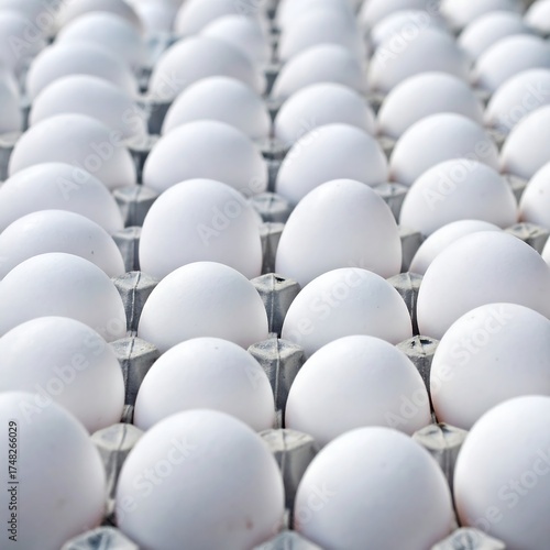 Wallpaper Mural Fresh white eggs in a carton.  Close-up view Torontodigital.ca