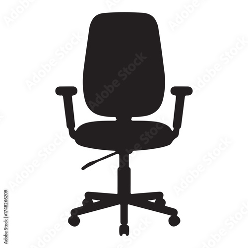 Silhouette of ergonomic office chair for comfortable working and long hours in a professional environment promoting health and wellbeing