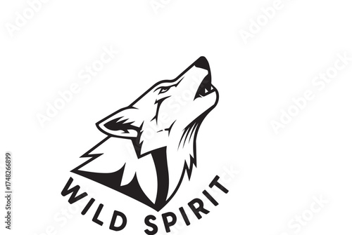 Wolf Vintage Logo. Vector illustration isolated on white background vector 