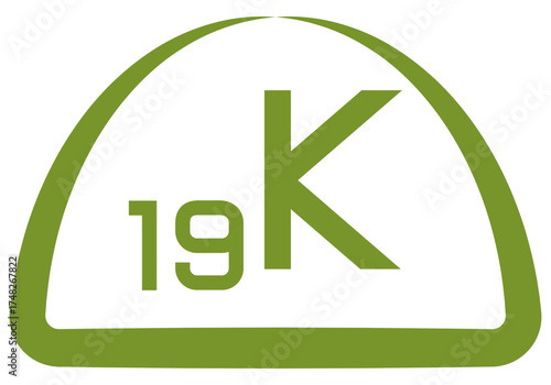 Potassium label icon vector representing mineral nutrition element essential for body health.