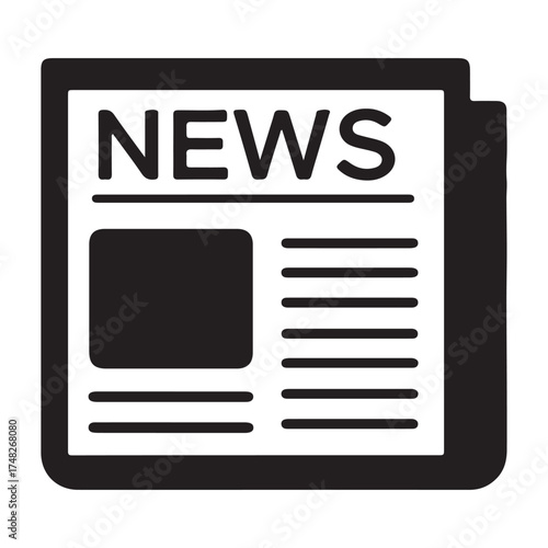 Simple Newspaper Icon Vector Illustration for Information Communication and Digital Media Presentation with News Headline Graphic