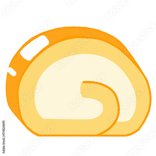 Japanese Roll Cake Vector Illustration