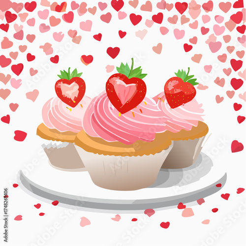 Herz-Cupcakes zum Valentinstag