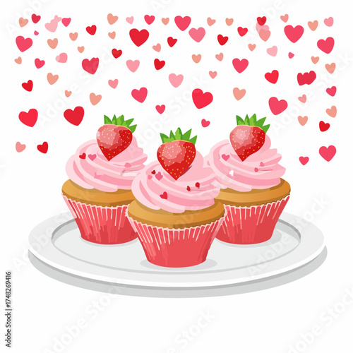 Herz-Cupcakes zum Valentinstag