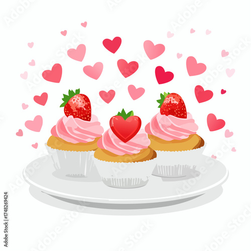 Herz-Cupcakes zum Valentinstag