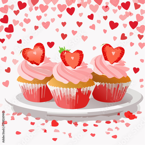 Herz-Cupcakes zum Valentinstag
