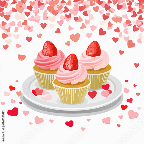 Herz-Cupcakes zum Valentinstag