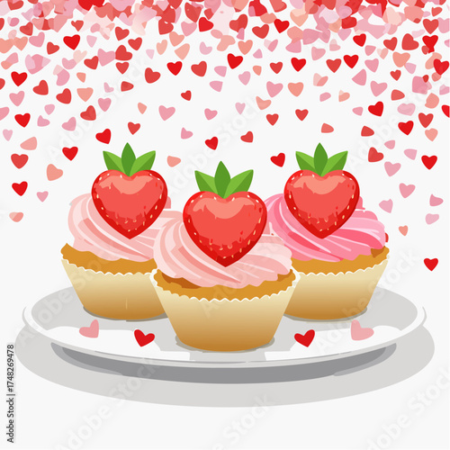 Herz-Cupcakes zum Valentinstag
