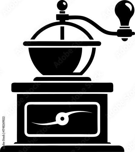 Coffee grinder silhouette black icon