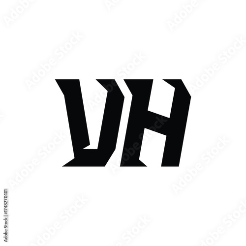 VH monogram logo design letter text name symbol monochrome logotype alphabet character simple logo