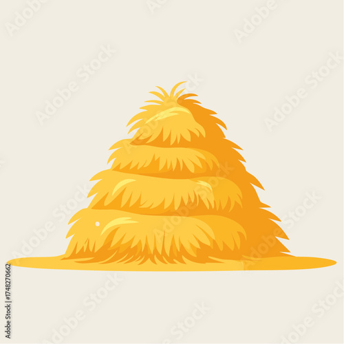 Golden Haystack Vector for Agriculture Concept