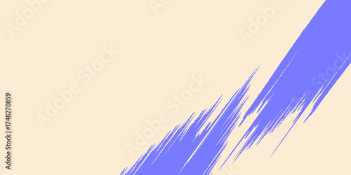 Sport curved grainy purple brush stroke with spray texture. Swirl or squiggle shaped bold brush stroke, thick wavy lines with rough grunge texture. Retro grainy background teture