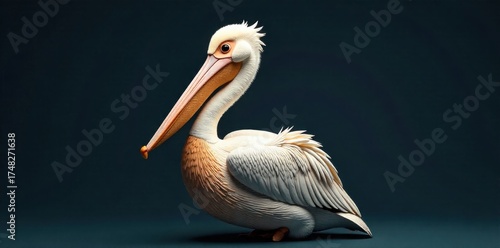 Abstract Feathered Pelican Form An abstract artistic concept of a pelican rendered solely from flowing, soft, and stylized feathers. The form is implied rather than explicit, focusing on organic
